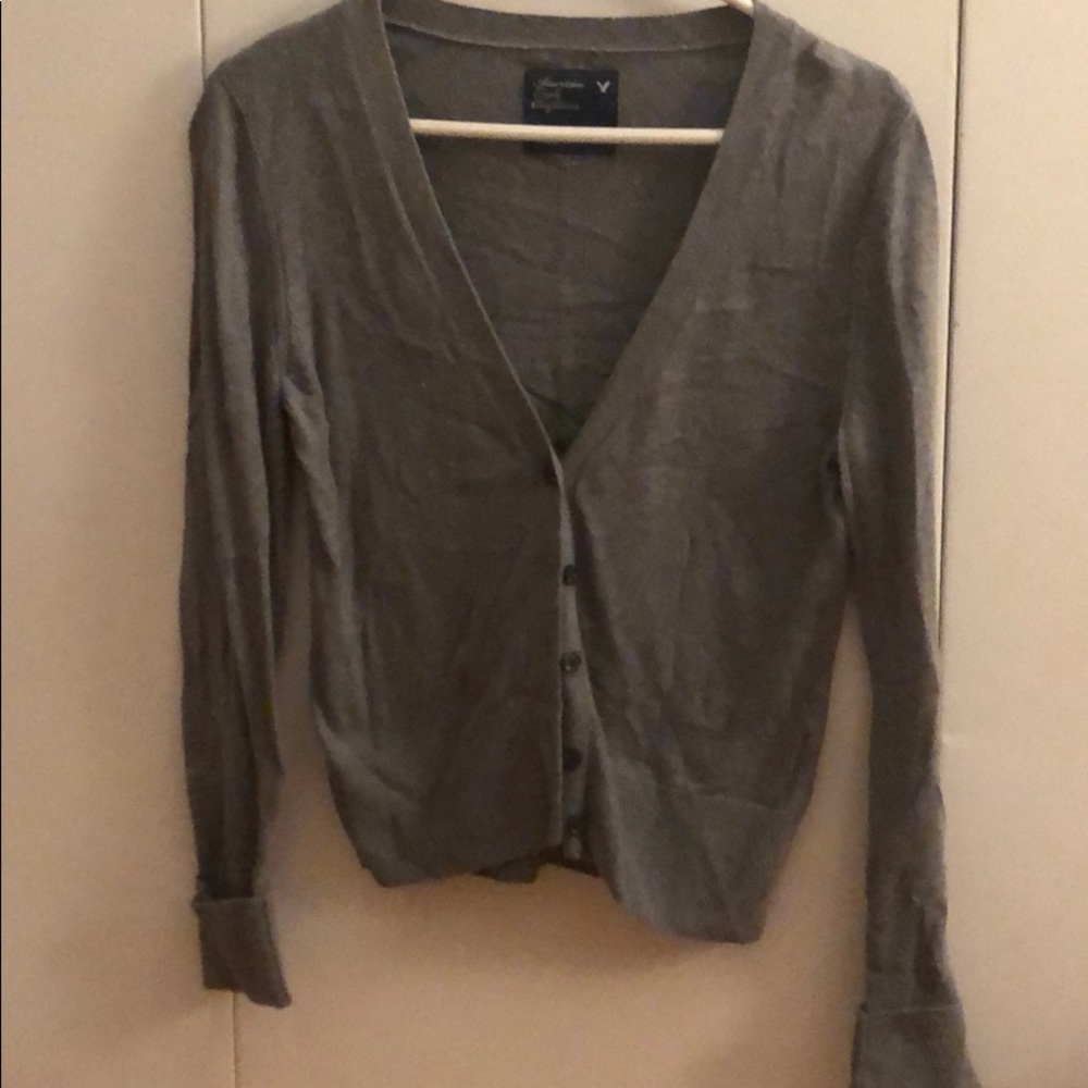 Simple gray American Eagle Cardigan